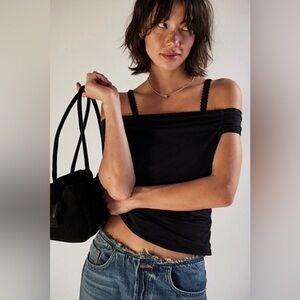 Free People Black Off-Shoulder Top